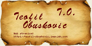 Teofil Obušković vizit kartica